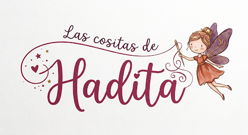 Logo de Las cositas de Hadita: un hada cosiendo con una aguja