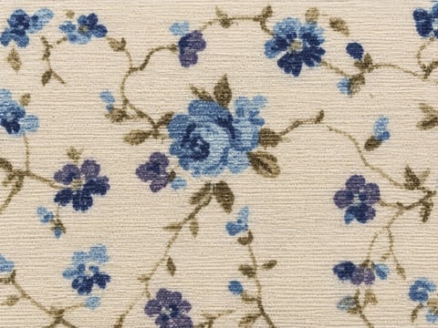 Flores azules sobre crema — tela 26