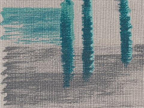 Geometría turquesa y gris — tela 32